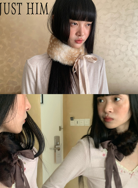 花筏NOTJUSTHIM 冬季系绳毛绒百搭围脖毛领饰品