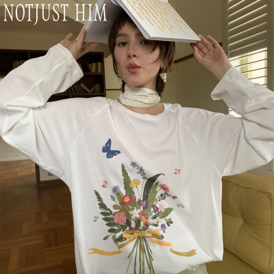 花筏NOTJUSTHIM《春日花予》亚麻棉亲肤防晒复古原创印花长袖