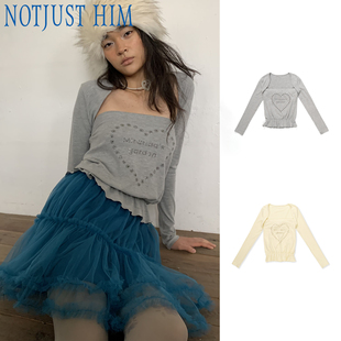 花筏NOTJUSTHIM 《莫妮卡心事》烫钻抹胸坎肩真两件上衣