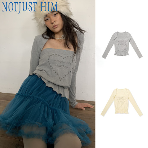 花筏NOTJUSTHIM 《莫妮卡心事》烫钻抹胸坎肩真两件上衣