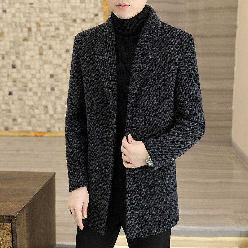 冬季男士保暖毛呢大衣