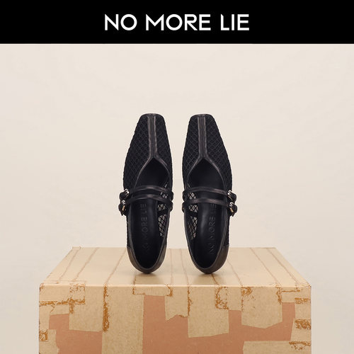 直述NOMORELIE25春夏镂空芭蕾舞鞋单鞋双带薄底软底羊皮