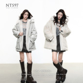 NTS97 双面高级感环保皮草连帽中长款 通勤派克服外套