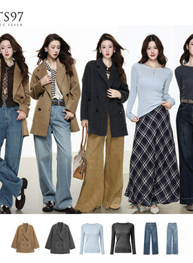 NTS97 短款大衣/打底衫/直筒牛仔裤合集