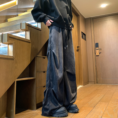 长裤宽松复古直筒休闲裤