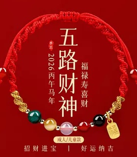 【五路财神】太岁招财护身符手链
