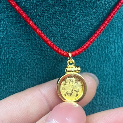 1克熊猫金币吊坠边框纪念币吊坠框熊猫金币纪念币熊猫币直径10mm