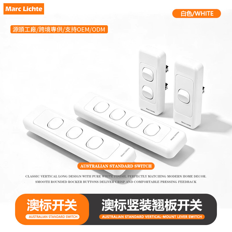 澳洲新西兰10A暗装翘班双控开关