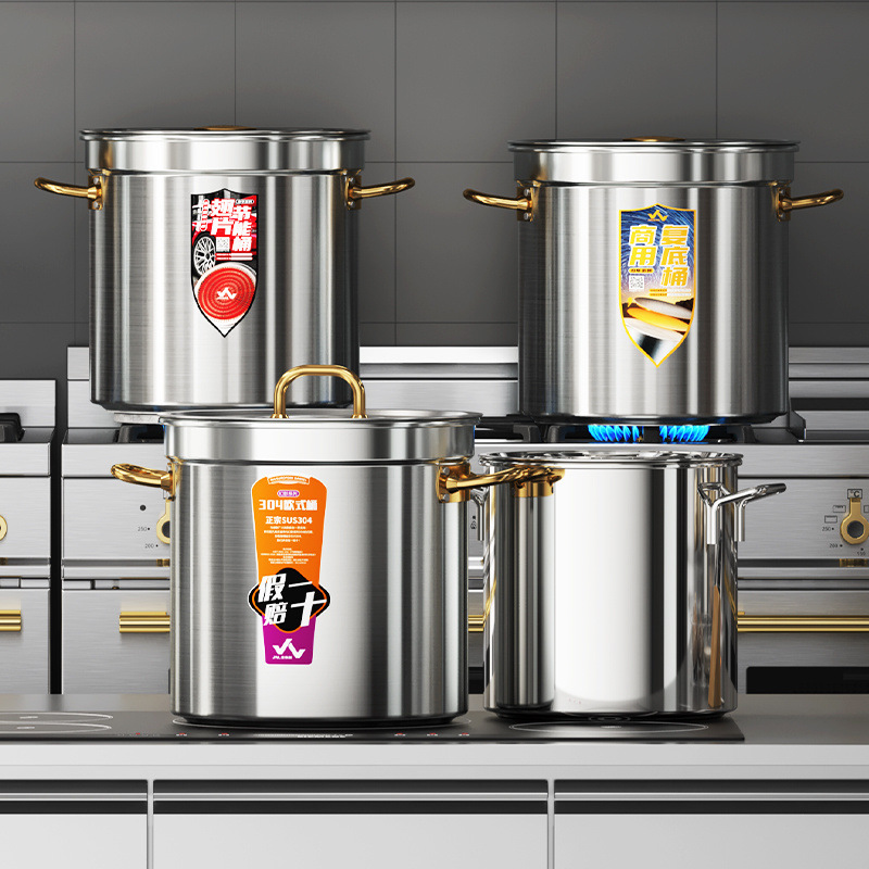 卤肉桶商用不锈钢加厚304食品级油桶汤3o4汤锅圆桶大号带盖家用