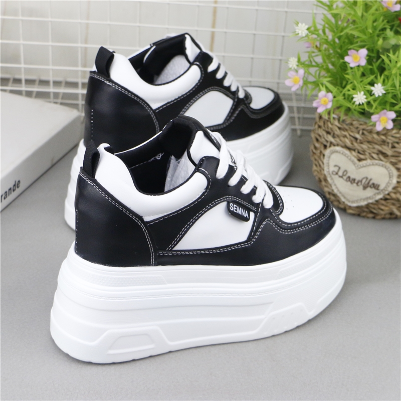 10小白鞋cm超高跟12厘米女鞋松糕底坡跟内增高网红秋冬款时尚潮鞋