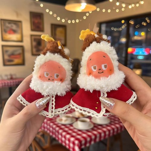 星星人娃衣新年拜年现烤小饼干10cm娃娃衣服红色披风斗篷喜庆套装