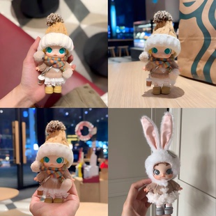 babymolly娃衣2.0积极入冬指南10cm搪胶毛绒挂件毛衣服帽兔耳头套