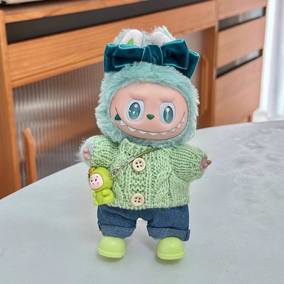 POPMART前方高能三代拉布布平静娃衣搪胶labubu3.0衣服毛衣着替装
