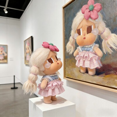 沙滩小憩娃衣crybaby哭娃衣服度假系列15cm娃服可爱粉格裙子套装