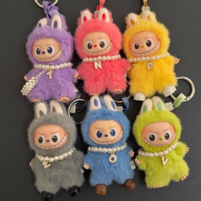 labubu4.0心底密码配饰26字母珍珠项链迷你拉布布娃衣小鼻嘎配件