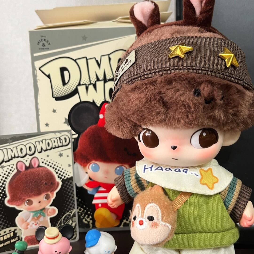 泡泡玛特dimoo迪士尼搪胶娃衣贝鲁特衣服奇奇蒂蒂毛绒挂件着替装