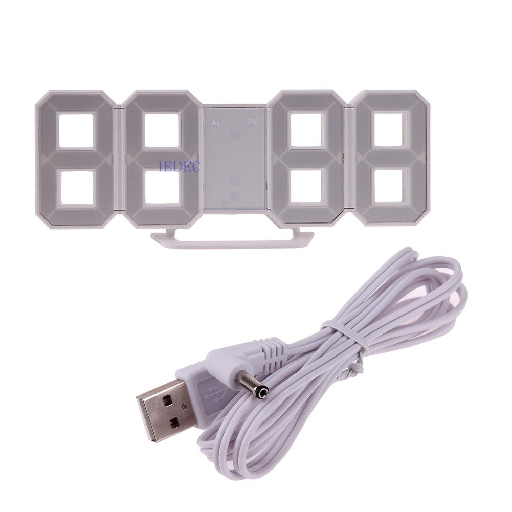 무료 배송 LED 시계 LED 디지털 시계 벽시계 알람 시계 8 자 입체 시계 대형 시계 전자 시계 발광