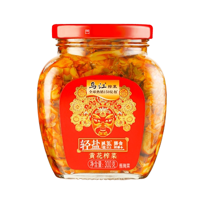乌江300g微辣红油榨菜丝口口脆口菜芯开味黄花轻盐下饭菜麻辣