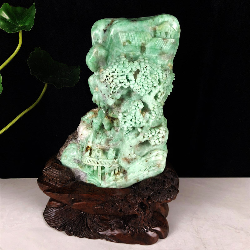 客厅办公室摆件天然祖母绿工艺品