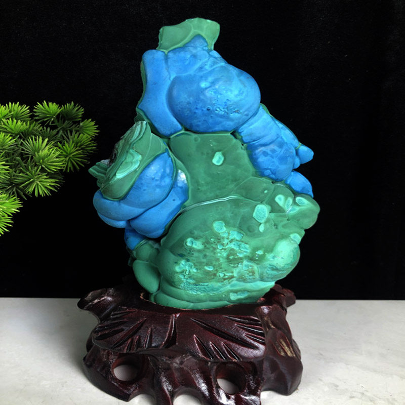 天然硅孔雀石原石观赏奇石工艺送礼品装饰客厅办公室桌面家居摆件