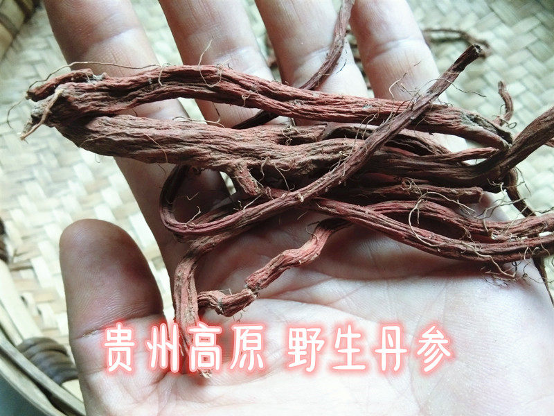 贵州野生丹参中药材 山货土特产血参根赤参血生根山参红根大红袍