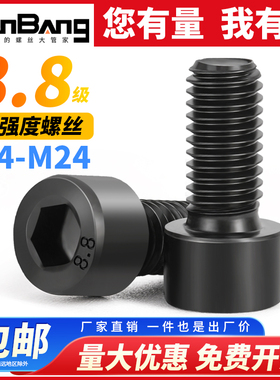 8.8级高强度内六角螺丝圆柱头螺栓杯头螺钉M5M6M8M10M12M16M20M24