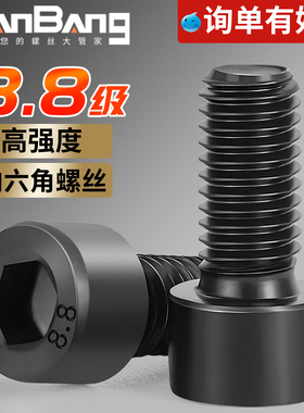 8.8级高强度内六角螺丝圆柱头螺栓杯头螺钉M5M6M8M10M12M16M20M24