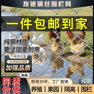 不生锈的铁丝网格镀锌钢丝网围栏菜园护栏网家用养鸡防护养殖铁网
