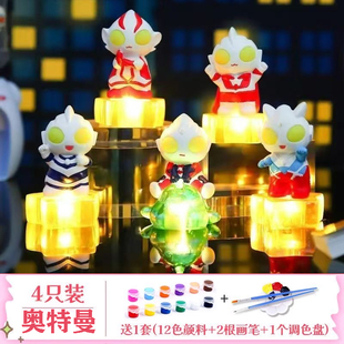 批发石膏娃娃奥特曼涂色diy彩绘男孩摆件儿童玩具手绘赛罗迪迦