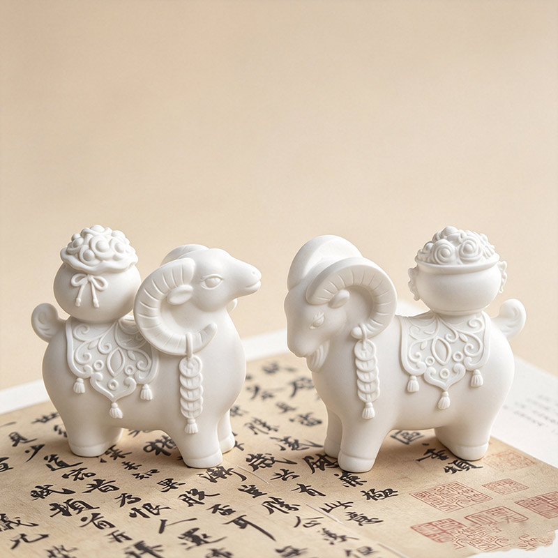 石膏娃娃羊年新年爆款彩绘涂色白胚涂鸦绘画手工生肖大号