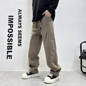 痞帅长裤 2025秋冬新款 子 男士 潮流时尚 加绒加厚宽松直筒工装 休闲裤