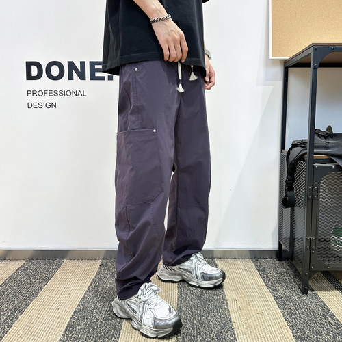 浅色系休闲裤子男款直筒裤子2025