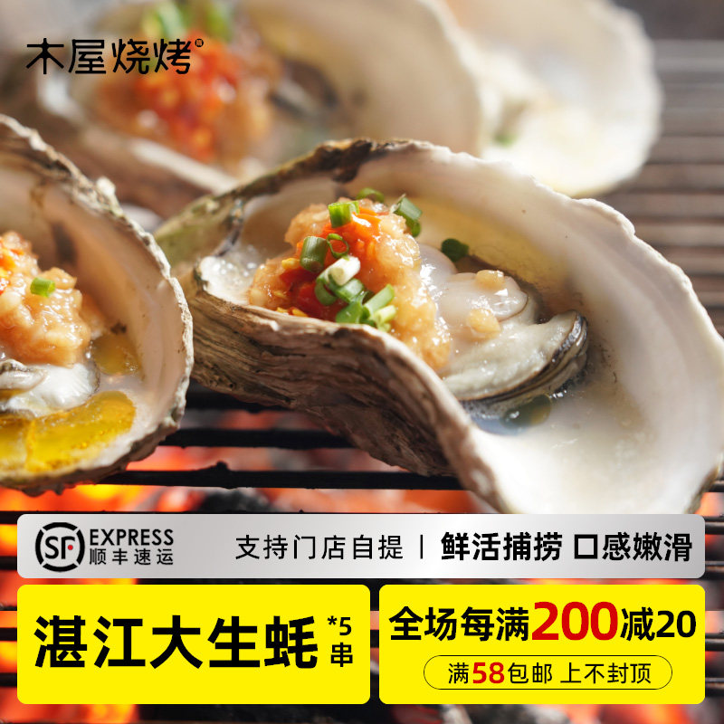 木屋烧烤湛江生蚝5个大A蚝新鲜烧烤食材户外露营自助材料特色食品
