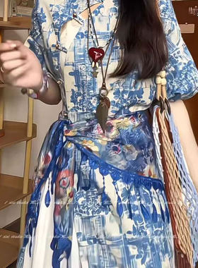废土风多用途腰带舞蹈屁帘薄围巾女春夏防晒搭配旗袍头巾舞蹈腰饰