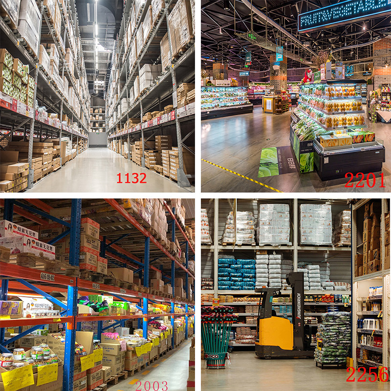 超市零食货架仓库主播背景布3d化妆品货架服装直播带货直播背景墙