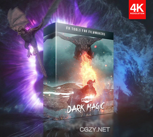 4k视频素材227个黑暗魔幻宇宙魔法能量法术粒子火烟雾龙怪物特效