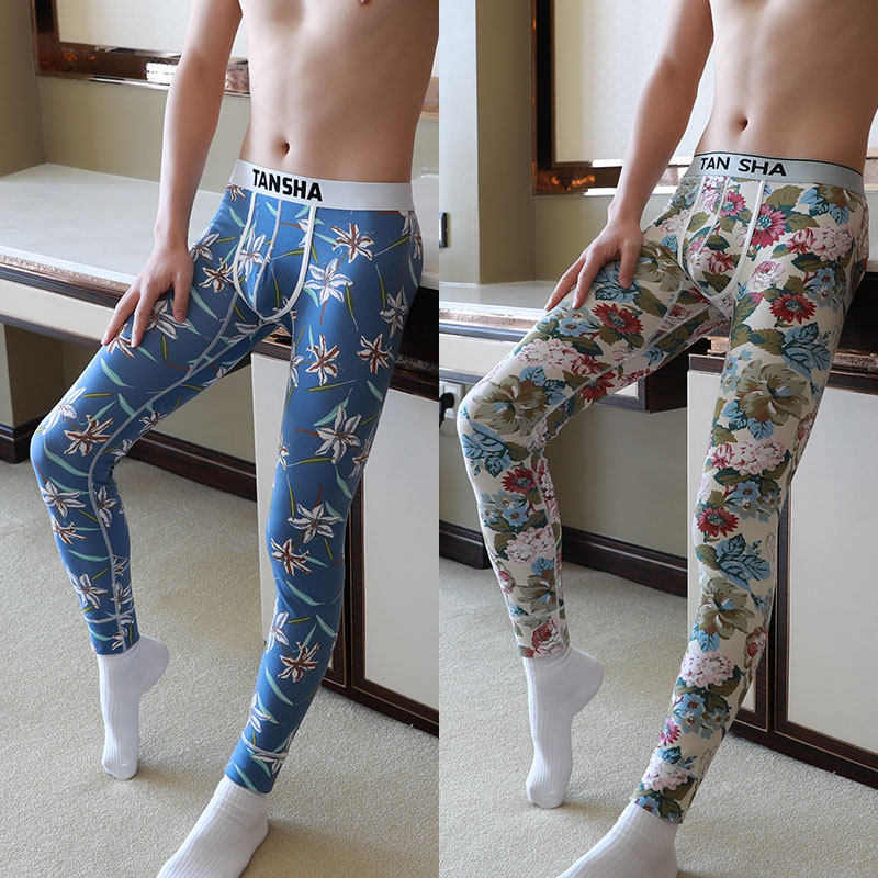 2025新款秋裤男士纯棉全棉紧身薄款修身打底裤衬裤潮流线裤保暖裤