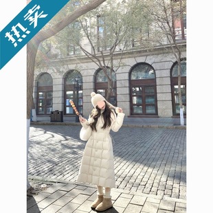 丹麦之冬黑白天鹅长收腰白鸭绒羽绒服女2025冬季新款显瘦长款过膝