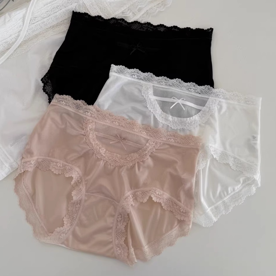 法式缎面性感蕾丝内裤女夏季薄款