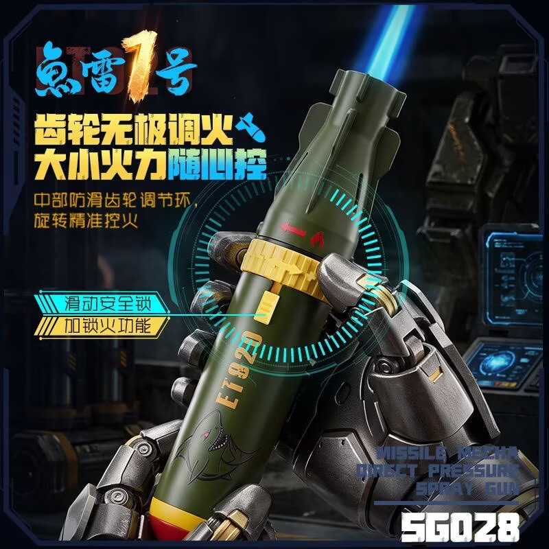 旋转点火户外充气打火机大火焰