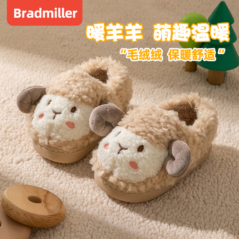宝宝棉拖鞋包跟秋冬男童卡通小孩棉拖室内家居小童女冬季儿童棉鞋