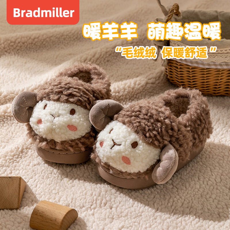 宝宝棉拖鞋包跟男童新款小孩棉拖卡通室内家居小童女冬季儿童棉鞋