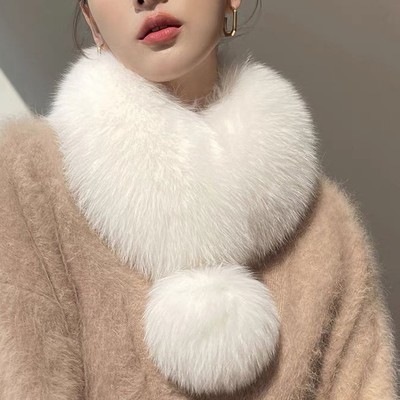 围巾女士冬季新款加厚毛毛绒围脖