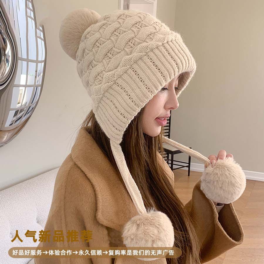 毛线帽子女秋冬季加绒加厚保暖针织帽双层防寒包头护耳套头雷锋帽,服饰配件/皮带/帽子/围巾,帽子,淘宝优惠券,粉丝福利购,淘宝优惠卷