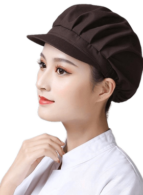 厨房帽子女士防油烟防掉发工作帽