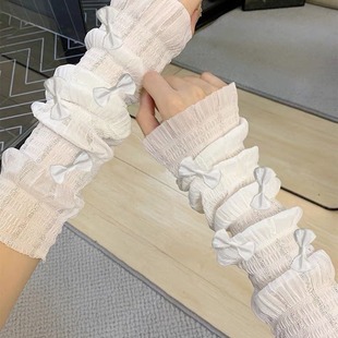 轻薄透气腿套 蝴蝶结蕾丝防晒冰袖 女夏季 2025新款 高颜值护手臂套袖