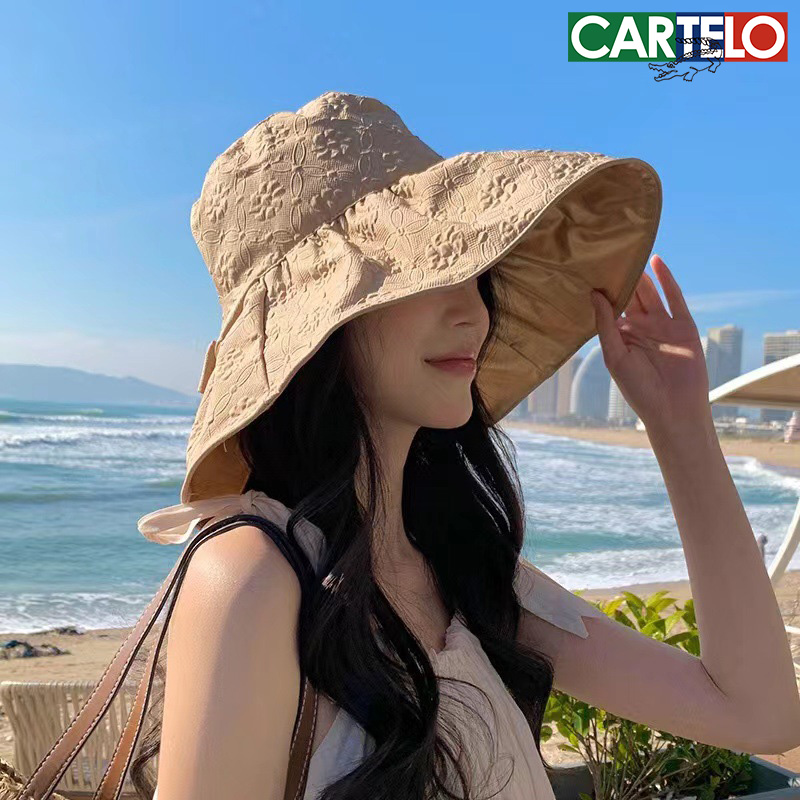 新款彩胶防晒遮阳帽子女夏遮脸防紫外线太阳帽骑车大帽檐渔夫帽潮