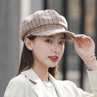 帽子女款 春秋防晒遮阳时尚 大头围韩版 太阳鸭舌八角贝雷帽 2026新款