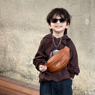 新品PU皮质儿童包包男童男孩韩系宝宝时尚胸包潮款零钱包小孩腰包