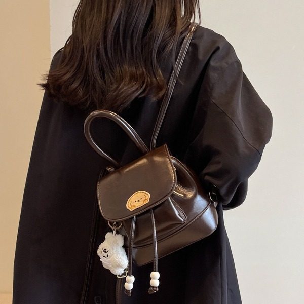 韩版ins少女包包2024新款春夏复古时尚迷你双肩包小众高级斜挎包,箱包皮具/热销女包/男包,双肩背包,淘宝优惠券,粉丝福利购,淘宝优惠卷